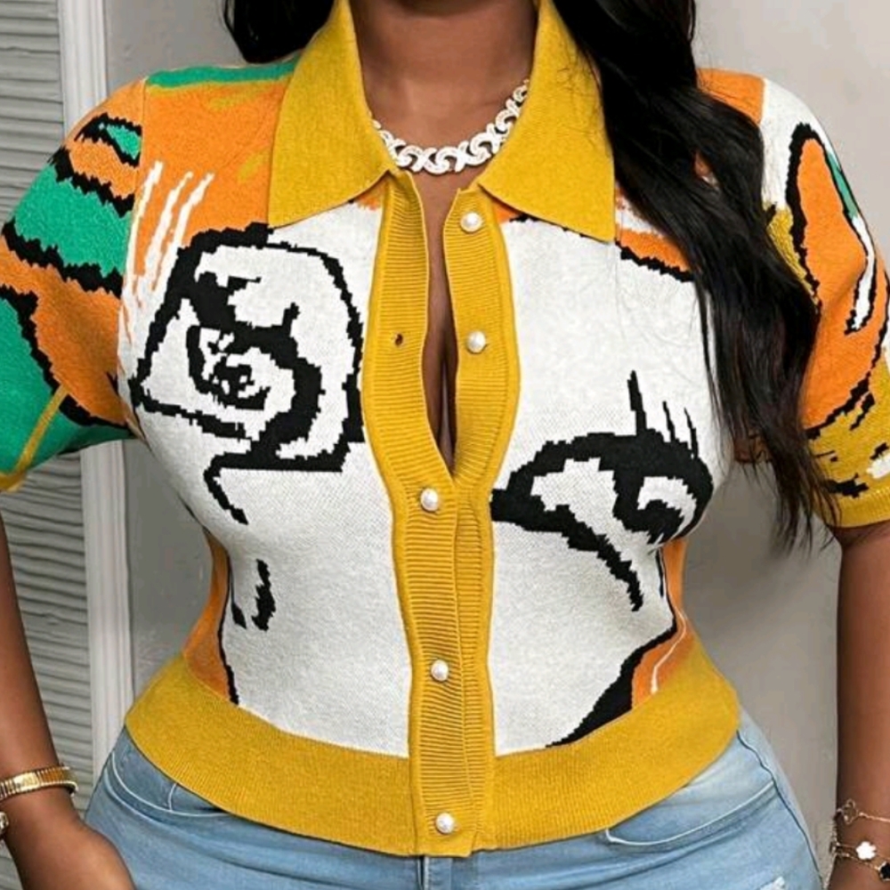 Short Sleeve Crop Cardigan